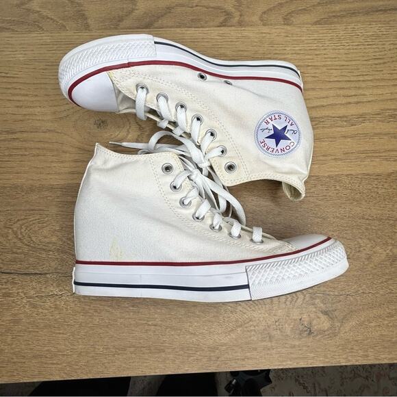 Converse Chuck Taylor All Star Lux Hi High Hidden Heel Wedge White Women’s 8.5 - Picture 1 of 12